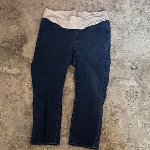 LOFT Dark Blue Maternity Straight Leg Jeans
